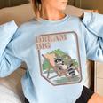 Dream Big Raccoon Oversized Sweatshirt | Cozy Women's Raccoon Top Light Blue