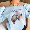 Fairy Godpossum Women's Oversized Sweatshirt – Raccoon Trash Panda Theme Light Blue
