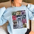 In My Feral Era Raccoon Animal Meme Racoons Team Trash Women's Oversized Sweatshirt Light Blue