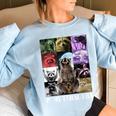 Feral Raccoon Meme Sweatshirt - Oversized Women's Cozy Wear Light Blue