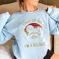 First Of All I'm A Delight Sarcastic Raccoon Lover Women's Oversized Sweatshirt Light Blue