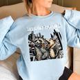 Let's Get Trashed Raccoon And Opossum Drinking Beer Women's Oversized Sweatshirt Light Blue