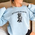 My Flabbers Are Gasted Women's Oversized Sweatshirt - Raccoon Cowboy Fun Light Blue