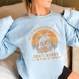 Out of Breath Hiking Society Oversized Sweatshirt - Vintage Raccoon Design Light Blue