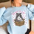 Possum & Raccoon Team Women's Oversized Sweatshirt - Fun, Cozy Wear Light Blue