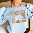 Raccoon Chemistry Elements Sweatshirt for Women - Oversized & Fun Light Blue