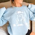 Raccoon Cowboy Western Shirt | Unisex Sweatshirt for Adults & Kids Light Blue