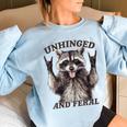 Raccoon Feral Summer Women's Oversized Sweatshirt | Retro Wildlife Light Blue
