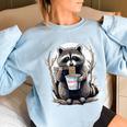 Raccoon Instant Noodle Cup Unisex Oversized Sweatshirt Light Blue