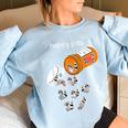 Raccoon Lover Sweatshirt - Oversized Women's Happy Vibes Tee Light Blue