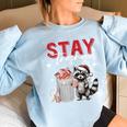 Raccoon For Men Women Raccoon Lover Introvert Women's Oversized Sweatshirt Light Blue