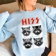 Raccoon Oversized Sweatshirt - Rock Band Concert Style for All Ages Light Blue