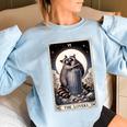 Raccoon Tarot 'The Lovers' Oversized Women's Sweatshirt Light Blue