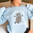 Raccoon Trash Panda Women's Oversized Sweatshirt - Fun Gym Wear Light Blue