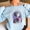 Rats Howling At The Moon Women's Oversized Sweatshirt | Cozy Nightwear Light Blue