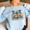 Retro Raccoon Women's Oversized Sweatshirt - Animal Lover Gift Light Blue