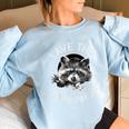 Save The Trash Pandas Raccoon Animal Lover Women's Oversized Sweatshirt Light Blue