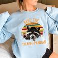 Save The Trash Pandas Raccoon Shirt Raccoon Animal T-Shirt Women's Oversized Sweatshirt Light Blue