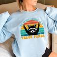 Trash Panda Raccoon Women's Oversized Sweatshirt | Fun Animal Theme Light Blue