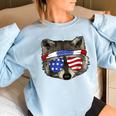 USA Patriotic Raccoon Oversized T-Shirt for Women - July 4th Theme Light Blue