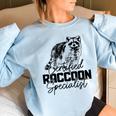 Vintage Raccoon Sweatshirt - Oversized Women's Cozy Style Light Blue