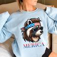Vintage Raccoon Women's Oversized Sweatshirt - Quirky Appeal Light Blue