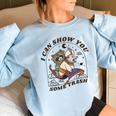 Women's Oversized Sweatshirt - Racoonicorn Fun & Playful Fashion Light Blue