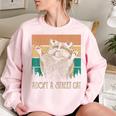 Adopt a Street Cat Sweatshirt for Animal Lovers - Women's Oversized Light Pink