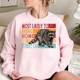 Adopt A Street Cat Shirt Street Cat Funny Raccoon Lovers Women's Oversized Sweatshirt Light Pink