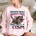 Autism Rizz Meme - Women's Oversized Sweatshirt | Fun & Quirky Design Light Pink