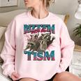 Autistic Raccoon Women's Oversized Sweatshirt – Fun, Cozy Look Light Pink