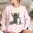 Fun Raccoon & Opossum Women's Sweatshirt | Team Trash Theme Light Pink