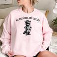 My Flabbers Are Gasted Women's Oversized Sweatshirt - Raccoon Cowboy Fun Light Pink