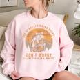 Out of Breath Hiking Society Oversized Sweatshirt - Vintage Raccoon Design Light Pink