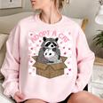 Possum & Raccoon Team Women's Oversized Sweatshirt - Fun, Cozy Wear Light Pink