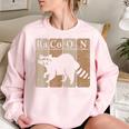 Raccoon Chemistry Elements Sweatshirt for Women - Oversized & Fun Light Pink