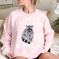 Raccoon Lover Women's Sweatshirt - Cozy Oversized Fit Light Pink