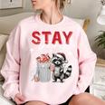 Raccoon For Men Women Raccoon Lover Introvert Women's Oversized Sweatshirt Light Pink