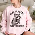 Raccoon Sarcastic Women's Oversized Sweatshirt - Playful Comfort Light Pink