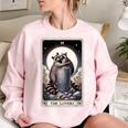 Raccoon Tarot 'The Lovers' Oversized Women's Sweatshirt Light Pink