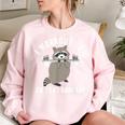Raccoon Trash Panda Women's Oversized Sweatshirt - Fun Gym Wear Light Pink