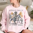 Raccoon Western Country Sweatshirt For Men | Oversized Women's Style Light Pink