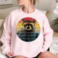 Raccoon Women's Oversized Sweatshirt - Cozy Animal Lover Light Pink