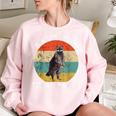 Save the Raccoon Retro Sunset Women's Oversized Sweatshirt Light Pink