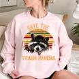 Save The Trash Pandas Raccoon Shirt Raccoon Animal T-Shirt Women's Oversized Sweatshirt Light Pink