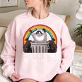Trash Can Not Trash Can't Raccoon Trash Panda Women's Oversized Sweatshirt Light Pink