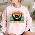 Trash Panda Raccoon Women's Oversized Sweatshirt | Fun Animal Theme Light Pink