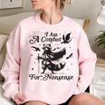 Trendy Raccoon Oversized Sweatshirt | Graphic Fun for Women Light Pink