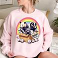 Vintage Women's Sweatshirt - Adopt a Street Cat Opossum Raccoon Skunk Light Pink