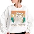 Adopt a Street Cat Sweatshirt for Animal Lovers - Women's Oversized White